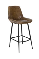 BAR CHAIR STAPLED BROWN LEATHER 105    - CHAIRS, STOOLS